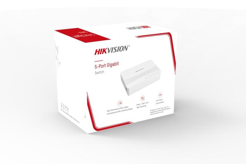HIKVISION Hikvision DS-3E0505D-E 5 Port Gigabit Unmanaged Desktop Switch, 5 x 10/100/1000 Mbps Ethernet Ports - product view 2 of 4