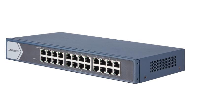 Hikvision DS-3E0524-E(B) 24 Port Gigabit Unmanaged Switch, 24x Gigabit RJ45 port, MAC Address Table 8 K, Switching Capacity 48 Gbps, Packet Forwarding Rate 35.72 Mpps, Internal Cache 4.10 Mbits