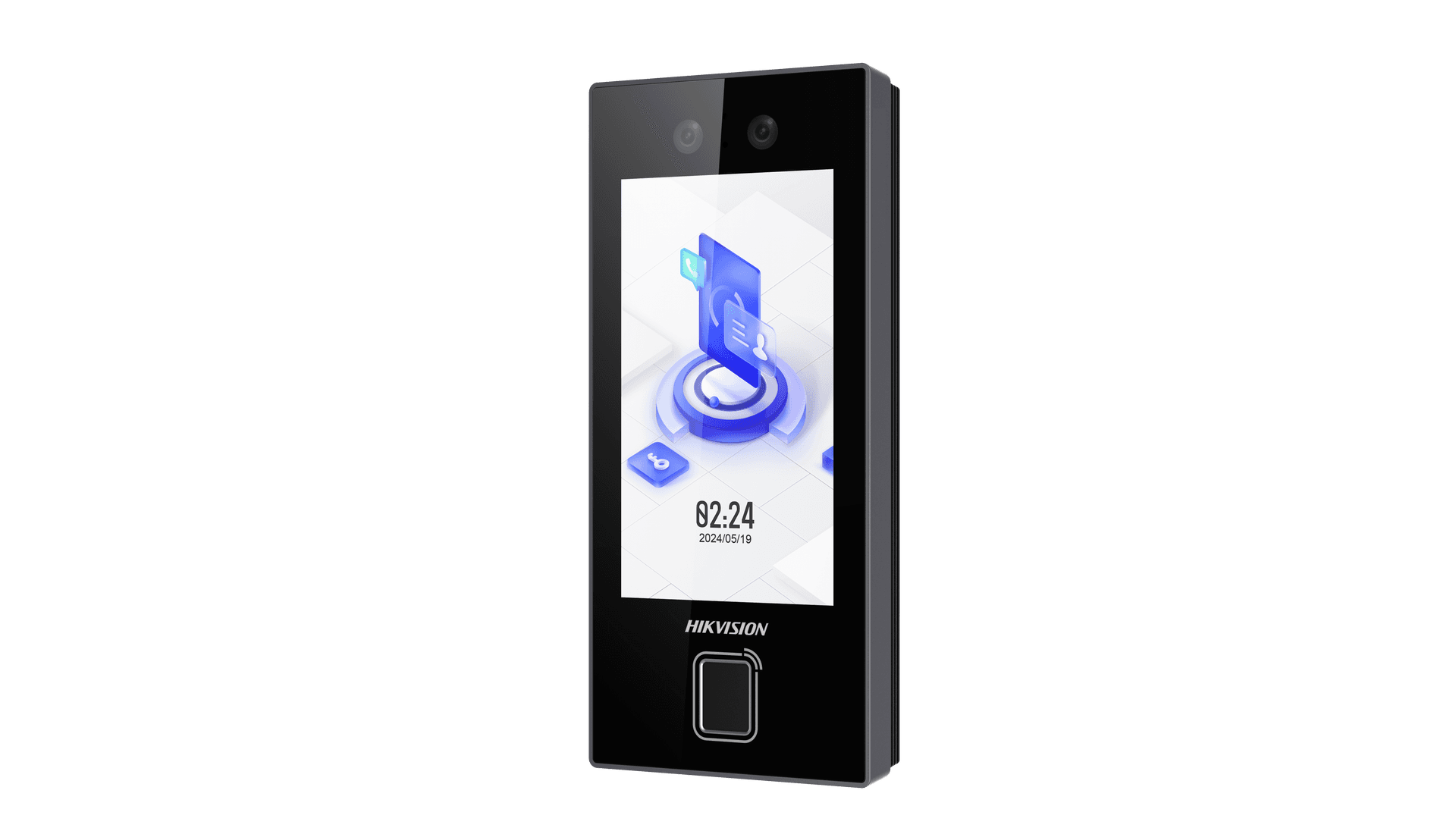 HIKVISION Hikvision DS-K1T344MBFWX-E1 Face Recognition Access Control Terminal, 4.5″ Touchscreen, Face/Card/PIN/Fingerprint Authentication, PoE Powered, Built-in M1 Reader - product view 2 of 2