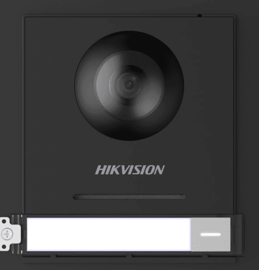 Hikvision DS-KD8003-IME1 KD8 Series Pro Modular Door Station With Brackets, 2MP HD Colorful Camera, Fish eye, IR Supplement, 1 Call physical Button, 2 lock relays, 4-ch alarm input, IP65, 12 VDC or standard PoE,