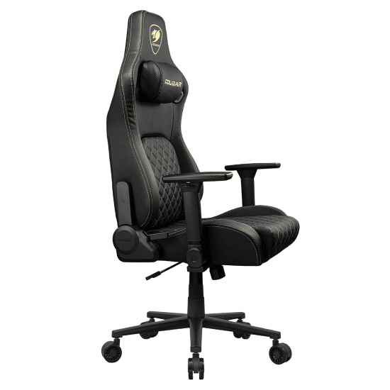 Cougar Cougar Defensor Gold Gaming Chair, Hyper-Dura Leatherette, 4D Folding Armrests, Backrest Pocket, Piston Lift Height Adjustment | 3MDFLGLB.0001 - product view 3 of 6