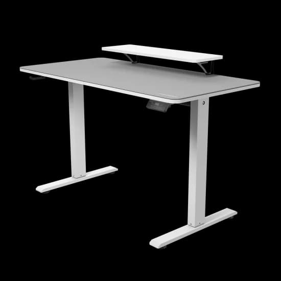 Cougar E-STAR 120 Electric White Gaming Desk, 1200 x 600 x 15 mm, Full Desk Mouse Pad, Shields for Transmission Shaft and Motor, Removable Monitor Stand, Cable Tray for Easy Management, Headset Hook  | 3MSTA1WW.0002