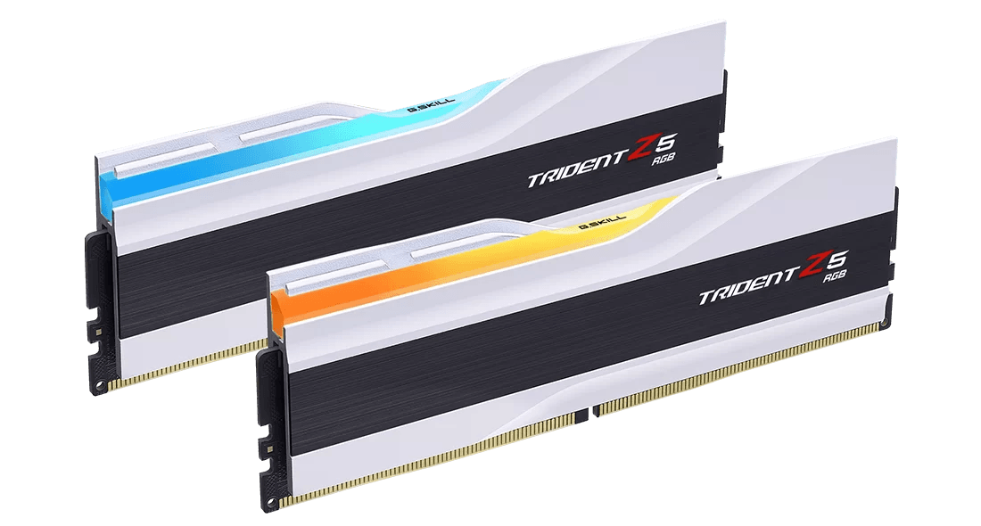 G.SKILL G Skill Trident Z5 RGB 32GB (2x16GB) DDR5 White Intel XMP Memory Kit (RAM) 6400MTs, CL32-39-39-102 1.40V | F5-6400J3239G16GX2-TZ5RW - product view 3 of 3