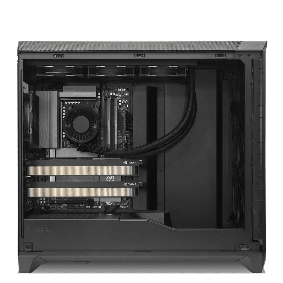 Nanotech Dual-GPU AI & Enthusiast Workstation, AMD Ryzen 9 9950X3D2, Dual NVIDIA RTX 4500 Ada 48GB VRAM, 96GB DDR5 6000, 2TB Gen5 SSD, Pro WS 2200W - product view 2 of 2