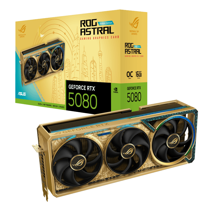 Asus ROG Astral GeForce RTX 5080 Dhahab CORE OC Edition 16GB GDDR7 OC EDITION 3 FAN | 90YV0LV6-M0NM00