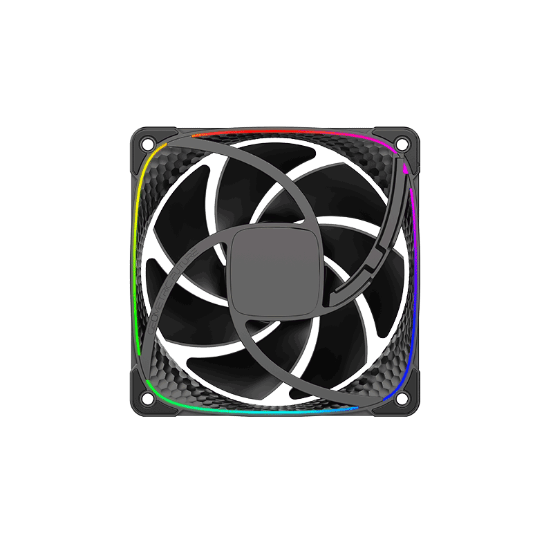 GEOMETRIC FUTURE Geometric Future Squama 2503 120mm Black Case Fan 3-Pack, 2000 RPM, 69.11 CFM, 2.92 mm H₂O, 4-PIN PWM | GEO-S2503B-I4T - product view 2 of 6