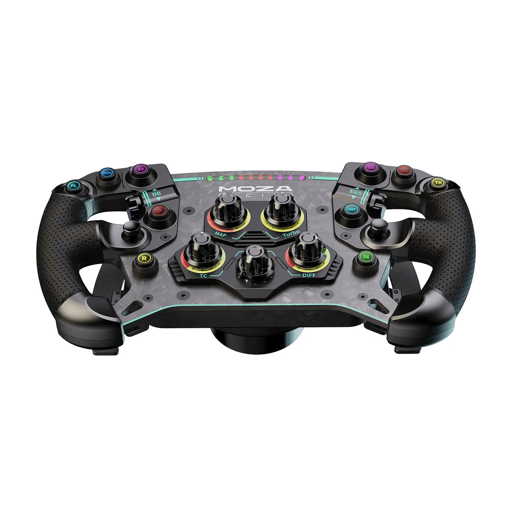 MOZA MOZA RS056 GS V2P GT Wheel, 300mm Forged Carbon Fiber, Perforated Microfiber Leather, Dual-Clutch Hall Sensor Paddles - product view 2 of 4
