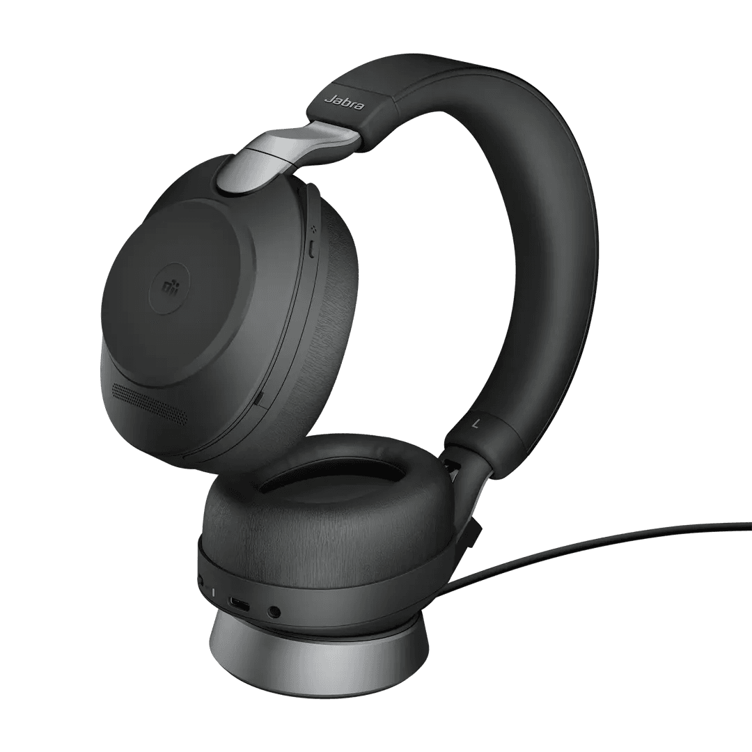 Jabra Jabra Evolve2 85 Link 390c MS Stereo Desk Stand Black Wireless Headset, Microsoft Teams Certified, Noise Cancellation, Over-the-ear Headband, Stereo | 28599-999-889 - product view 1 of 4