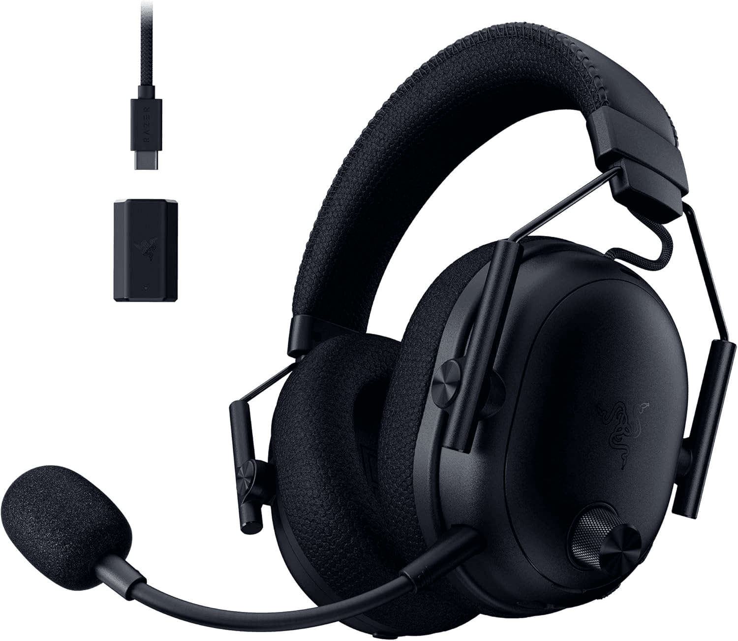 Razer BlackShark V3 Pro Wireless ANC Esports Gaming Headset with Ultra-Low Latency and THX Spatial Audio, Full Band Mic, 50mm Drivers, 2.4 GHz, Bluetooth, USB, 3.5mm, Works with Mac, PS5, Nintendo Switch, Smartphone | RZ04-05400100-R3M1