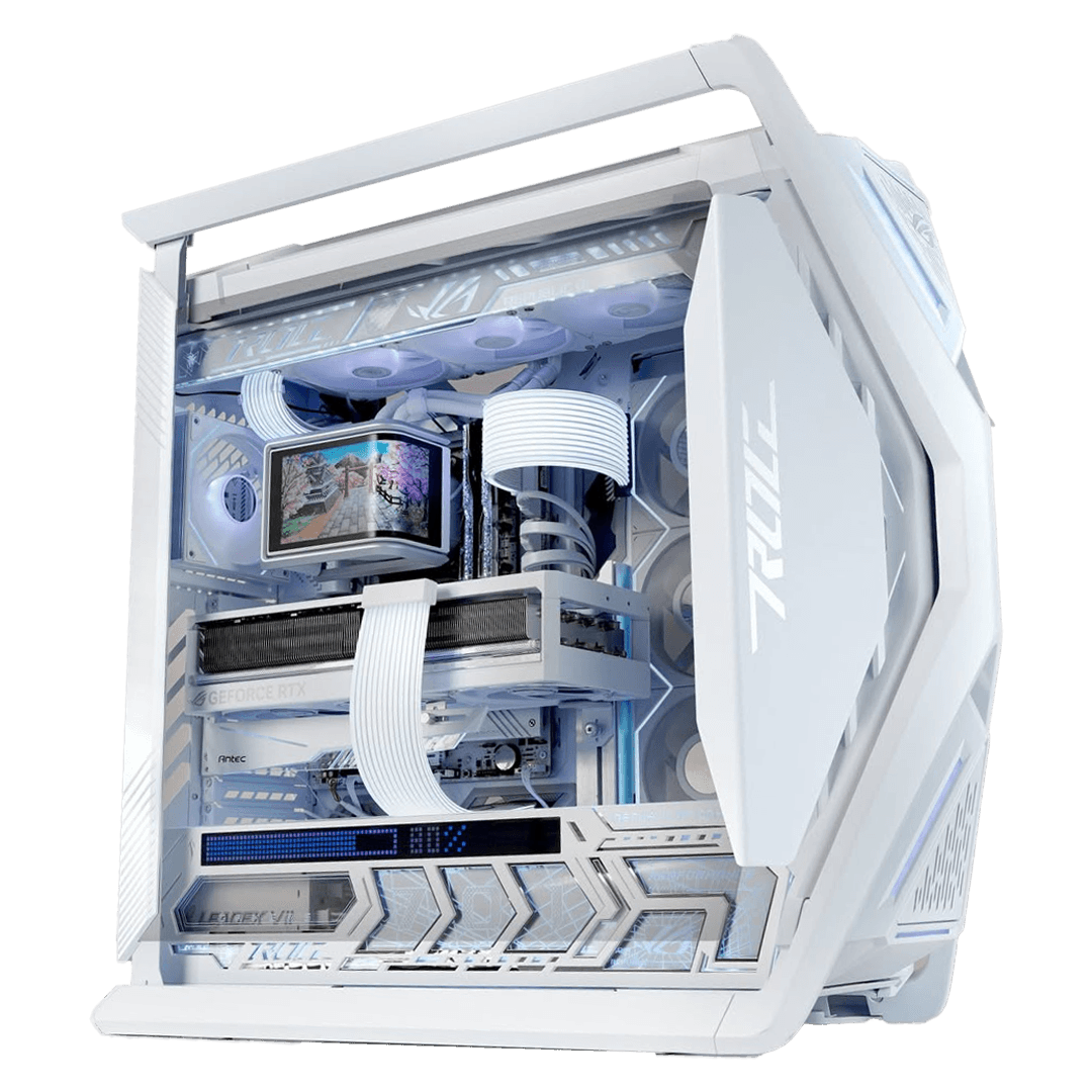 Glacial All-White PC Powered By ASUS, AMD Ryzen 9 9950X3D2, ROG Astral RTX 5090 32GB, 64GB DDR5 CL30, 2TB Gen5 SSD, Ryuo IV 2K AMOLED – Buy Online