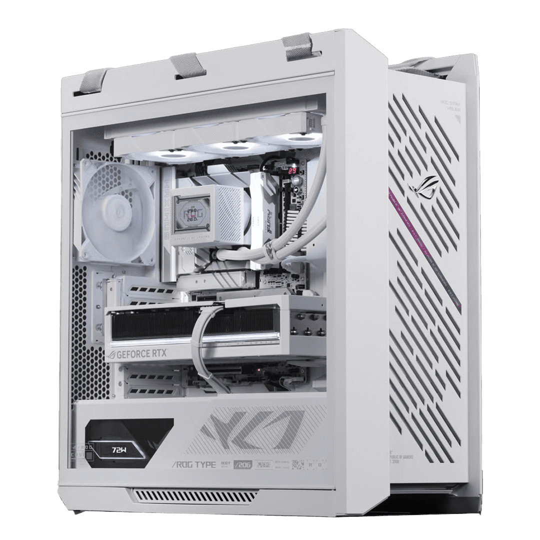 Ultimate ROG Gaming PC (White Edition) Powered By ASUS, Ryzen 7 9800X3D, ASUS ROG RTX 5090 32GB White OC, 64GB DDR5, 2TB Gen 5, 1200W Platinum – Buy Online