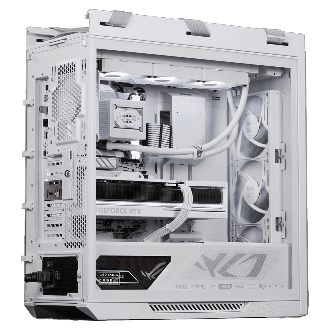 Asus Ultimate ROG Gaming PC (White Edition) Powered By ASUS, Ryzen 7 9800X3D, ASUS ROG RTX 5090 32GB White OC, 64GB DDR5, 2TB Gen 5, 1200W Platinum - product view 3 of 4