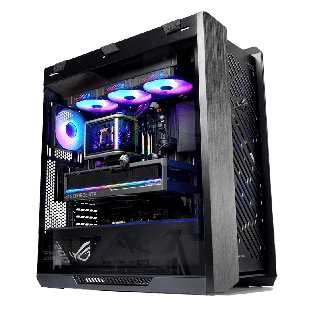 Extreme Gaming & Workstation PC Powered by ASUS, AMD Ryzen 9 9950X3D, RTX 5090 32GB GDDR7 OC, 4TB  Gen5  NVMe  12400MB/s,  96GB (2x48GB) DDR5 6000MHz, 360 LCD  AIO Liquid CPU Cooler, 1600W Titanium III ATX 3.1