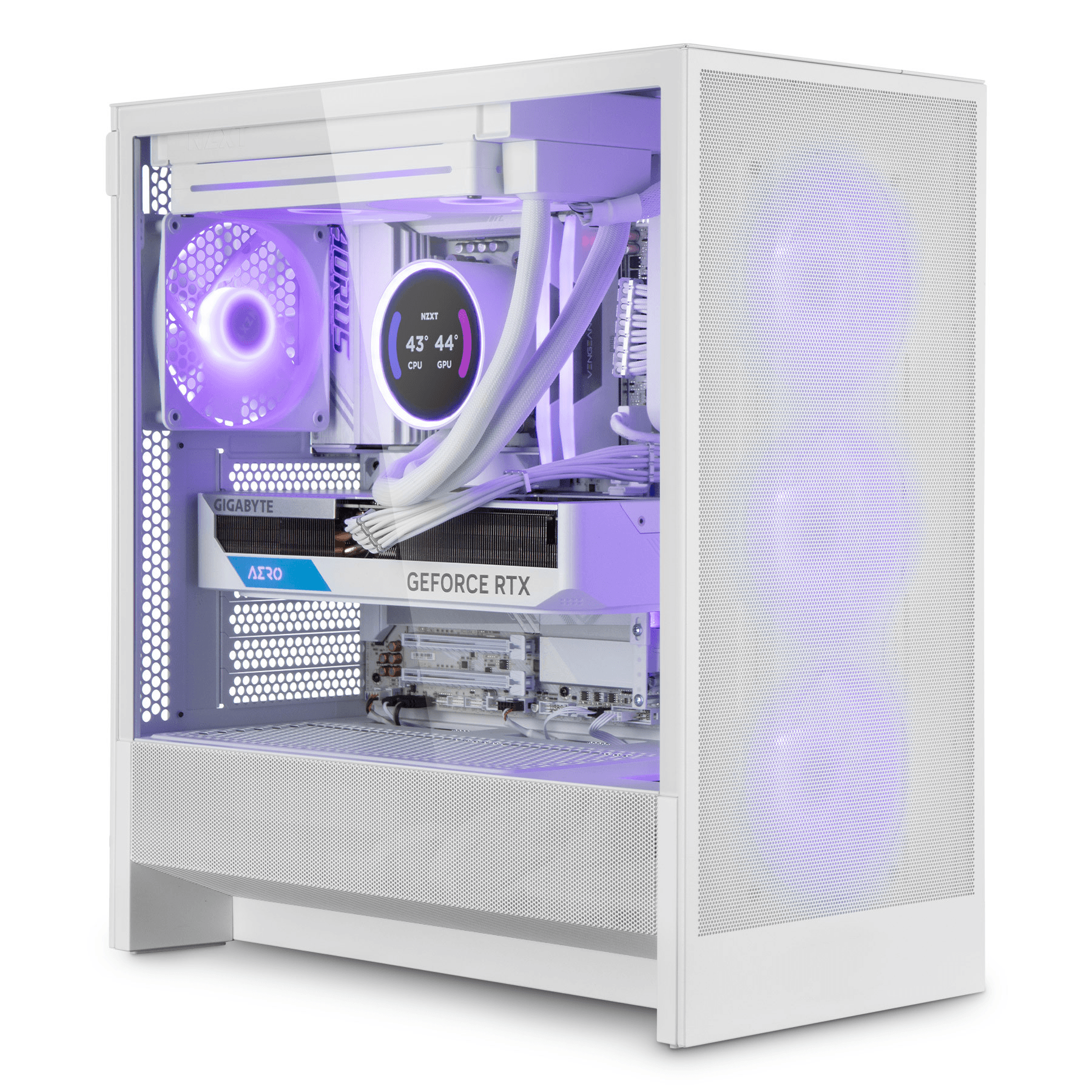 White Gaming PC: Ryzen 7 9800X3D, RTX 5070 Ti 16GB, 32GB DDR5, 1TB Gen5 SSD, LCD AIO, 850W