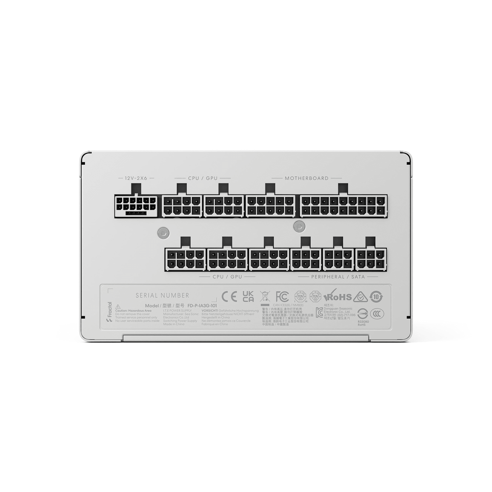 Fractal Design Fractal Design Ion 3 Gold 1000W, ATX 3.1 & PCIe 5.1 Ready, 80 PLUS Gold Certified, Fully Modular Power Supply, White | FD-P-IA3G-101 - product view 3 of 5