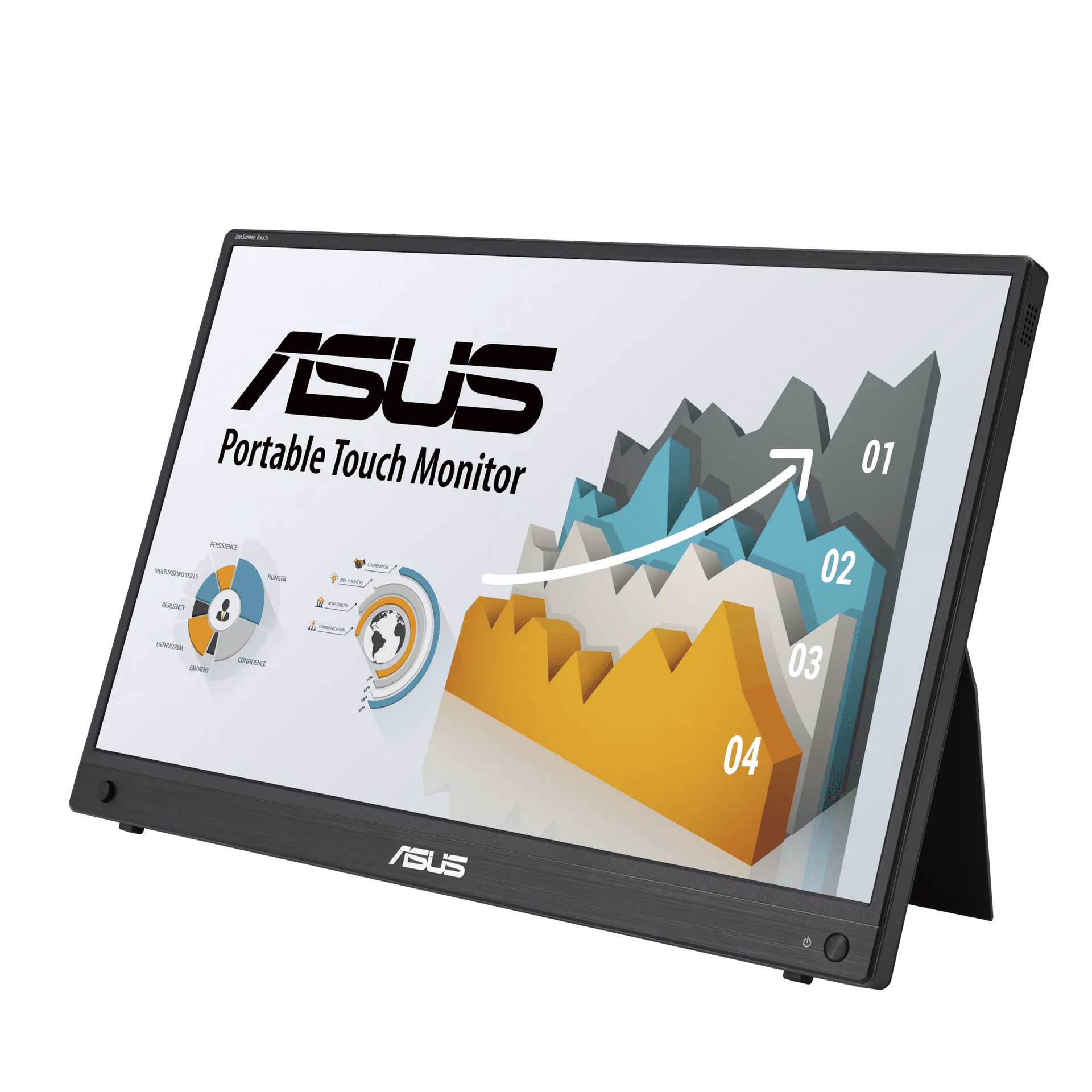 ASUS ZenScreen Touch MB16AMTR 15.6” Portable Monitor, FHD IPS, 10-Point Touch, 7800mAh Battery, Built-in Kickstand | 90LM04S0-B02170 – Buy Online
