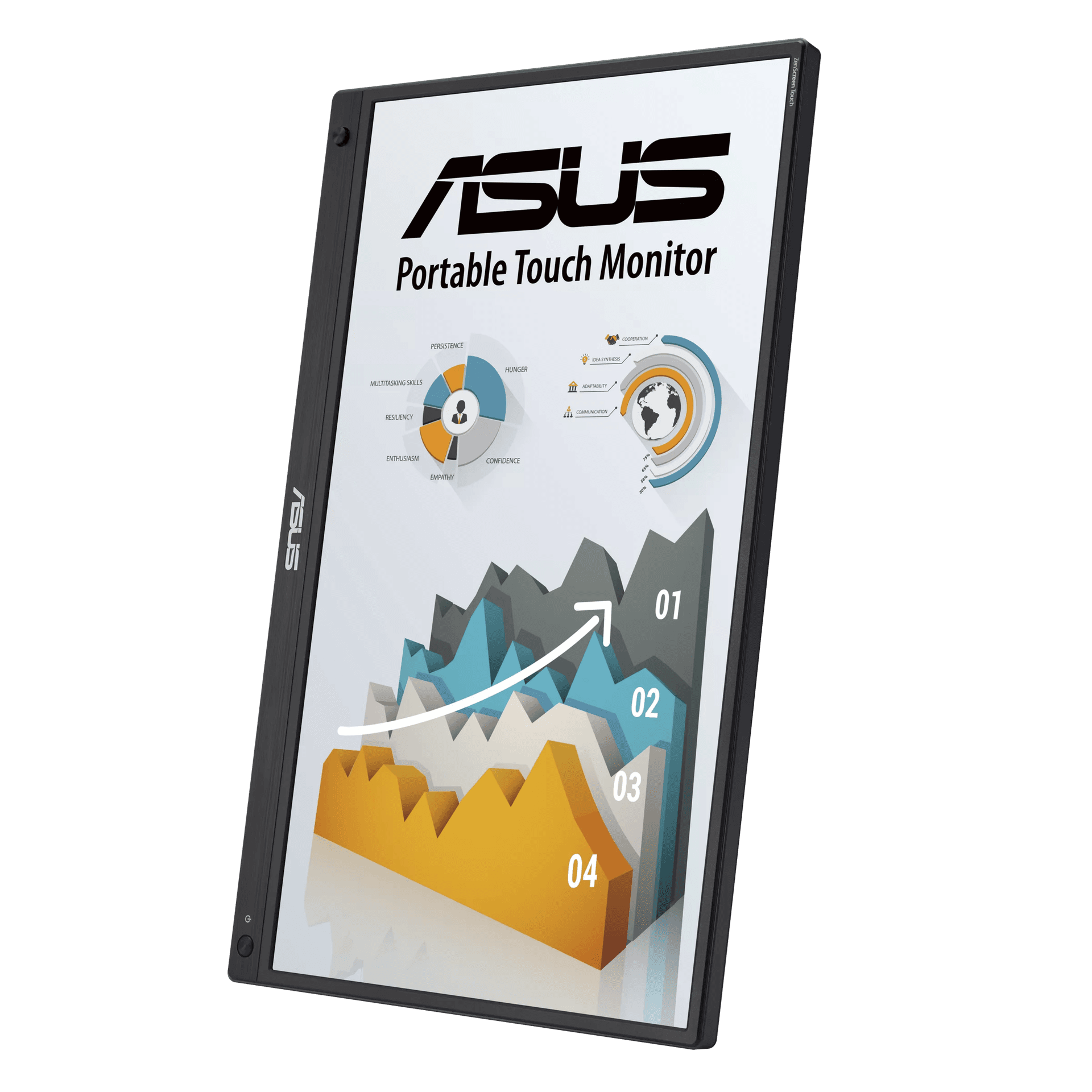 Asus ASUS ZenScreen Touch MB16AMTR 15.6” Portable Monitor, FHD IPS, 10-Point Touch, 7800mAh Battery, Built-in Kickstand | 90LM04S0-B02170 - product view 2 of 7