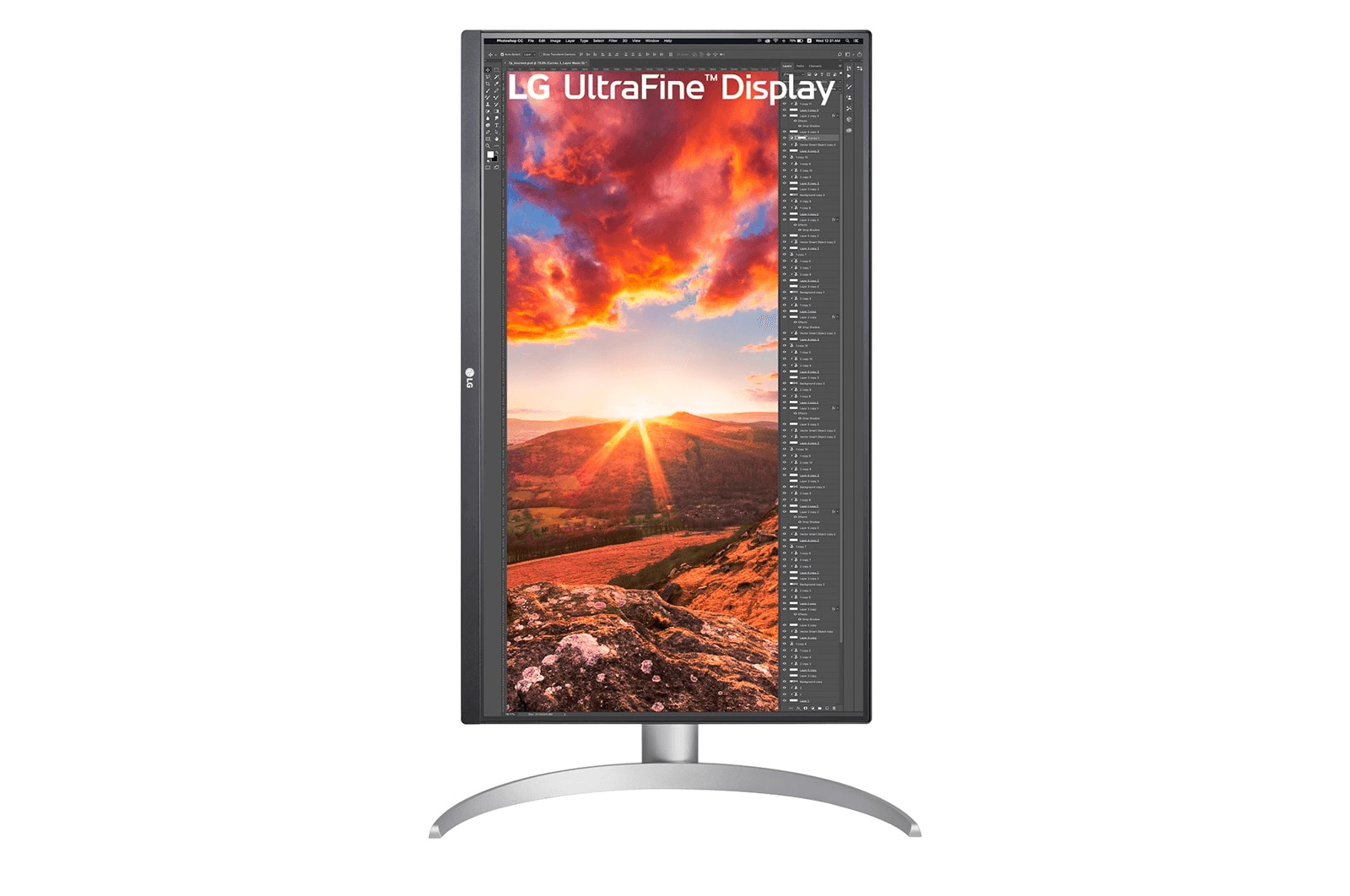 Lenovo LG 27UP850K-W 27-inch UHD 4K IPS Monitor with VESA DisplayHDR 400, 3840 x 2160 60Hz, 5ms (GtG at Faster), IPS, DCI-P3 95% (Typ.), Tilt, height and pivot adjustable stand - product view 2 of 7