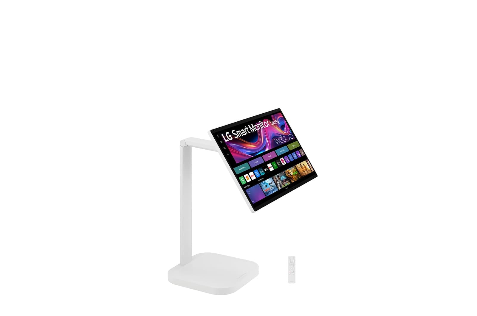 LG LG 32U889SA-W 31.5” 4K UHD (3840x2160) IPS Touch display Monitor Swing with touchscreen, Bluetooth, Wi-Fi, Tilt, Height, Swivel, and Portrait Mode adjustable stand with wheels - product view 2 of 11