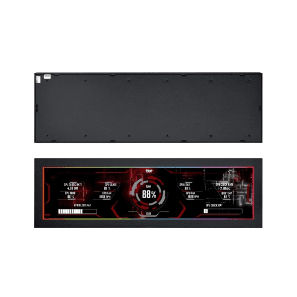 LIAN LI Lian Li 8.8″ Universal Screen (US88v1), 8.8 Inch IPS LCD, 1920×480, 60Hz, 500 nits, USB Plug & Play, no GPU output required,  Landscape/portrait orientation, multi-screen expansion | SM088X - product view 2 of 4