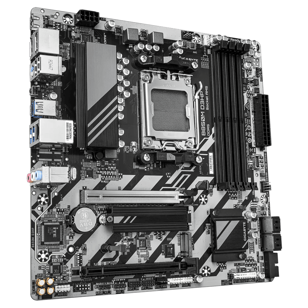 Gigabyte Gigabyte B850M D3HP Micro ATX (mATX) Motherboard, AMD AM5, DDR5-8200+, PCIe 5.0, X3D Turbo Mode, Dual M.2 | 9MB85MHP-00-G10 - product view 2 of 4