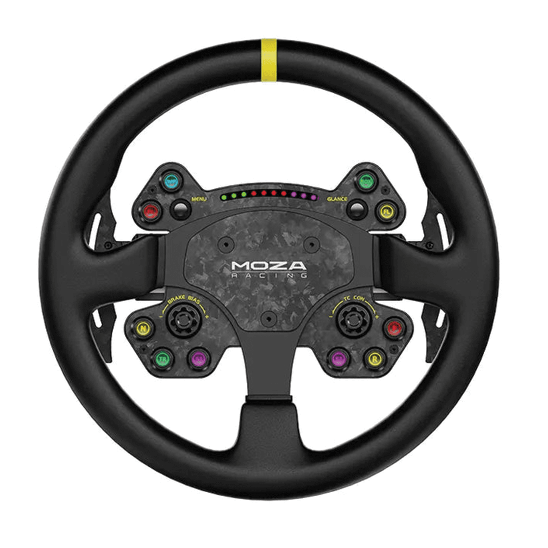 Moza RS25 Racing RS V2 Steering Wheel, 13-inch GT Style, Genuine Leather, Forged Carbon Fiber, Magnetic Shifters – Buy Online