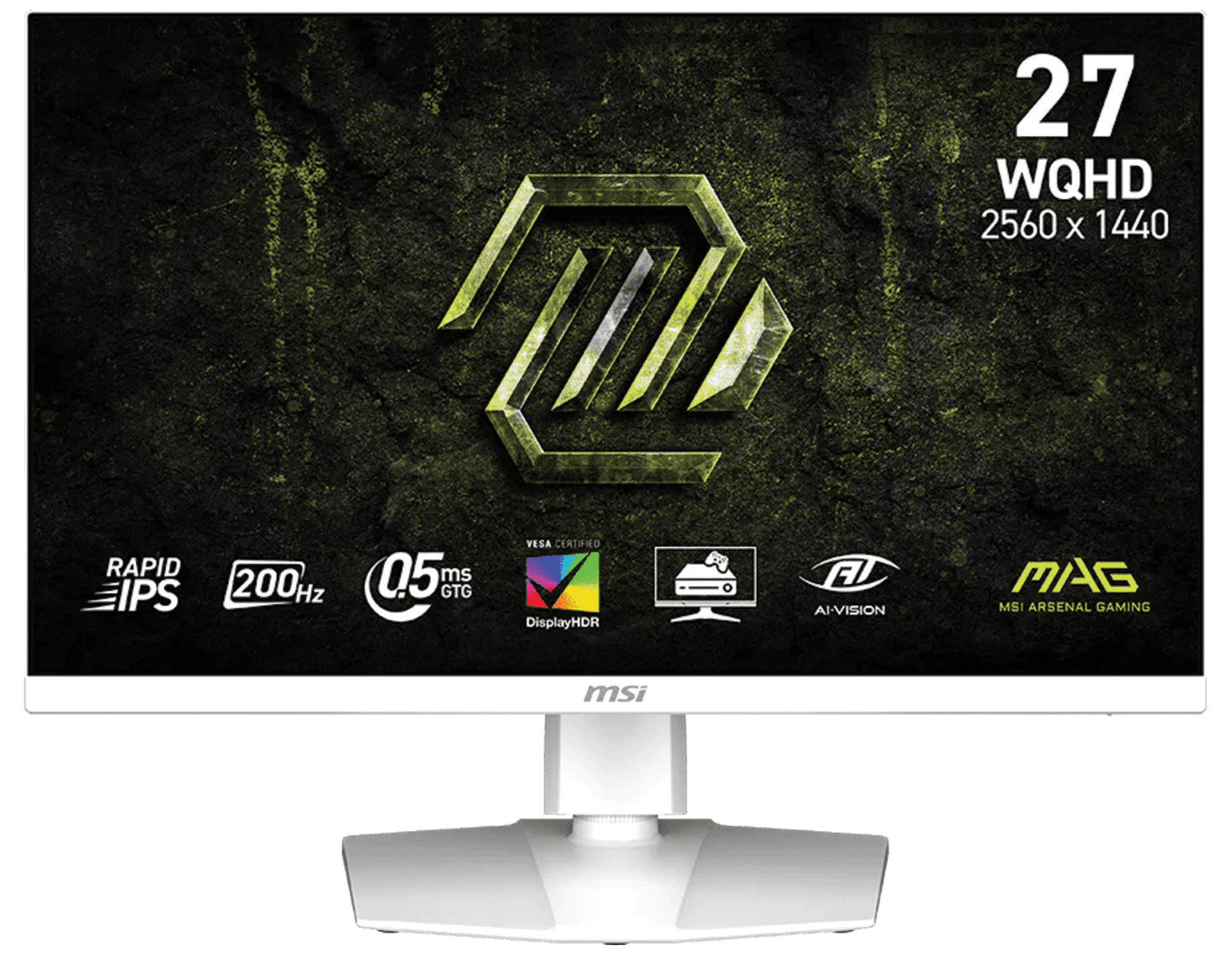 MSI MAG 274QRFW 27" White Gaming Monitor, WQHD (2560x1440), 200Hz, 0.5ms, Rapid IPS, White | 9S6-3CF99T-015 – Buy Online