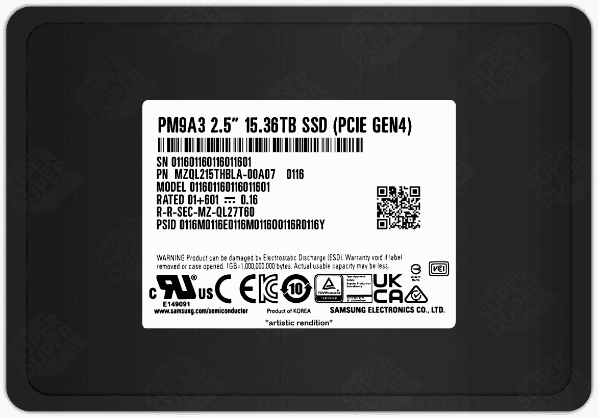 Samsung PM9A3 15.36TB NVMe Data Center SSD, PCIe Gen4 x4, 2.5" 7mm, 6800 MB/s Read, OEM Tray Version | MZQL215THBLA-00A07 (EOM WITHOUT BOX) – Buy Online