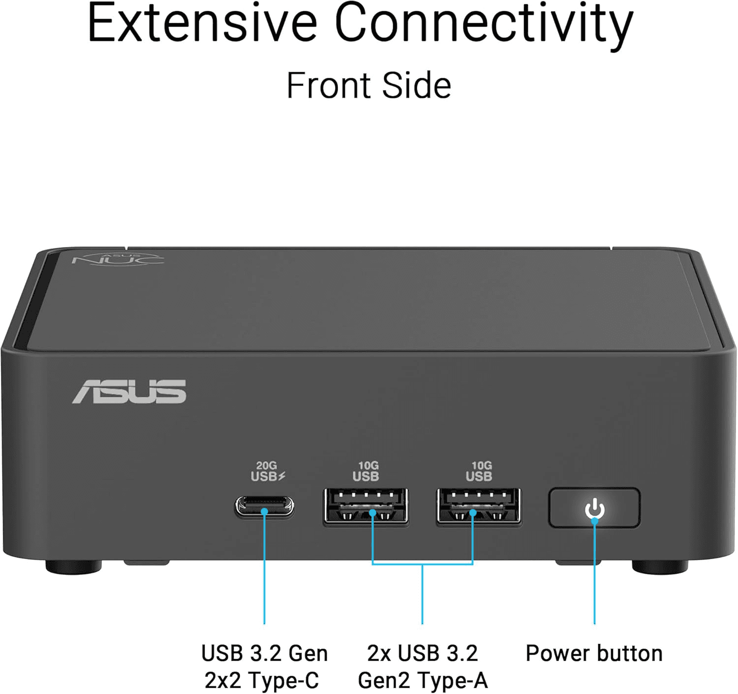 Asus ASUS NUC15CRK NUC 15 Pro Barebone Slim Mini PC, Intel Core 5 210H AI-Enabled, Wi-Fi 7, Dual Thunderbolt 4, 4K Quad-Display Support, (No SSD, RAM, and OS) | 90AR00R2-M000B0 - product view 3 of 3