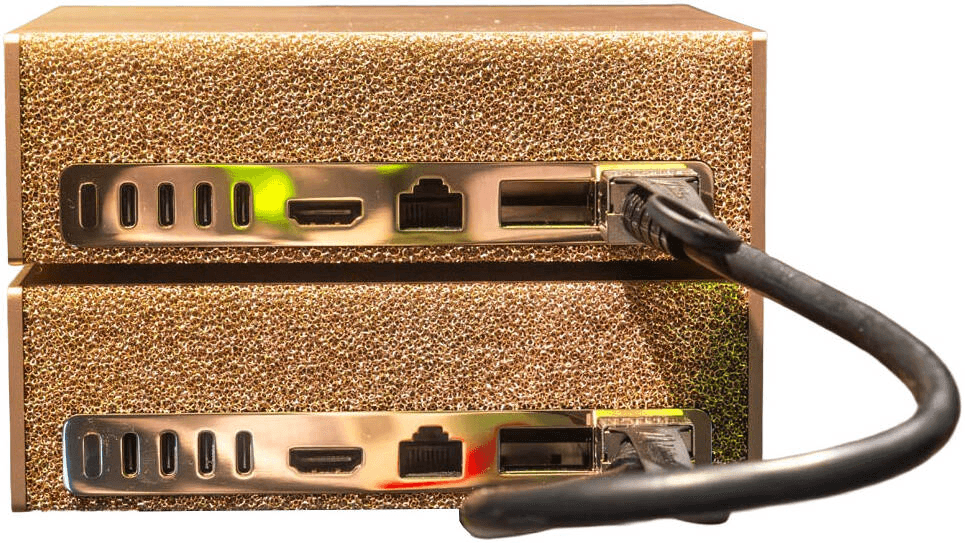 Nvidia NVIDIA DGX Spark Bundle, Dual AI Supercomputer Cluster, 2x DGX Spark Units, GB10 Grace Blackwell Superchip, 2 PFLOPS AI Performance & Interconnect Cable | DGXSPARK-BUNDL-CABLE - product view 1 of 7