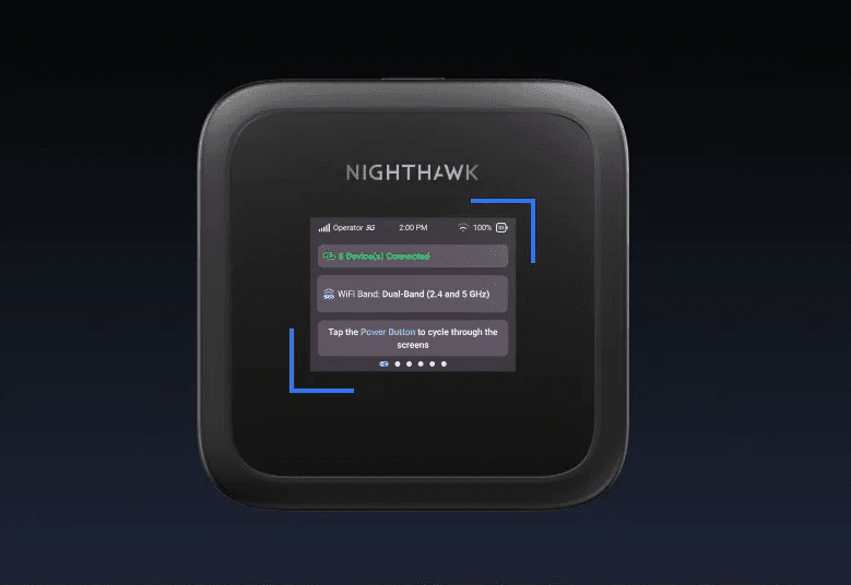 NETGEAR NETGEAR Nighthawk M3 5G Mobile Hotspot Router, Unlocked AX3600 WiFi 6, Up to 2.5Gbps 5G Speeds, 2.4” Touch Screen, 5185mAh Battery | MH3150-100EUS - product view 2 of 7
