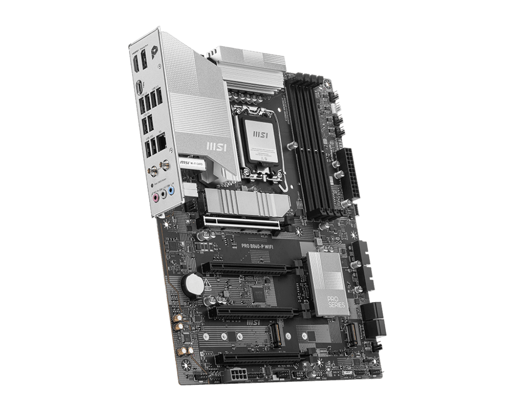 MSI MSI PRO B860-P WIFI LGA 1851 ATX Motherboard, 4x DDR5  DDR5 8800+ MT/s (OC), Thunderbolt 4 port, 5G LAN with Intel Wi-Fi 7 |  911-7E41-001 - product view 3 of 5