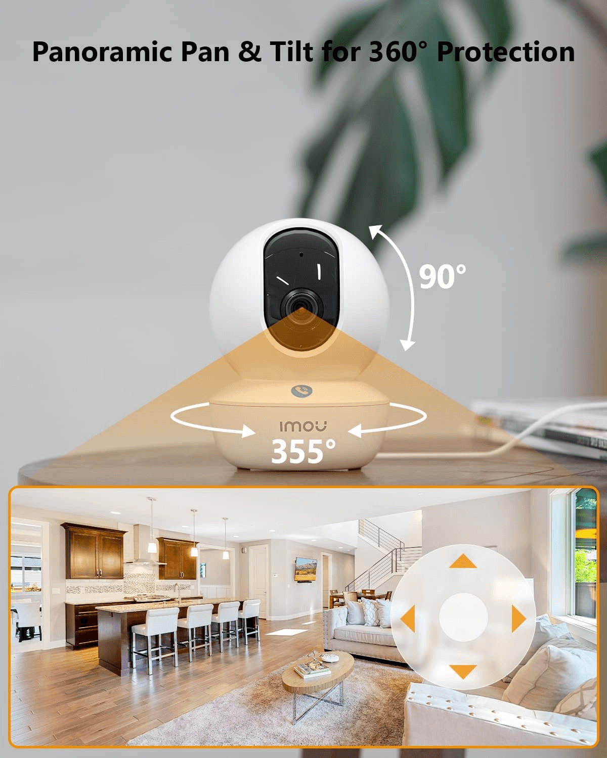IMOU IMOU IPC-GK2CP-4C1WR Ranger RC 4MP Smart Indoor Security Camera, 3K UHD, Pan & Tilt, One-Touch Call, AI Human Detection, Privacy Shield - product view 3 of 4