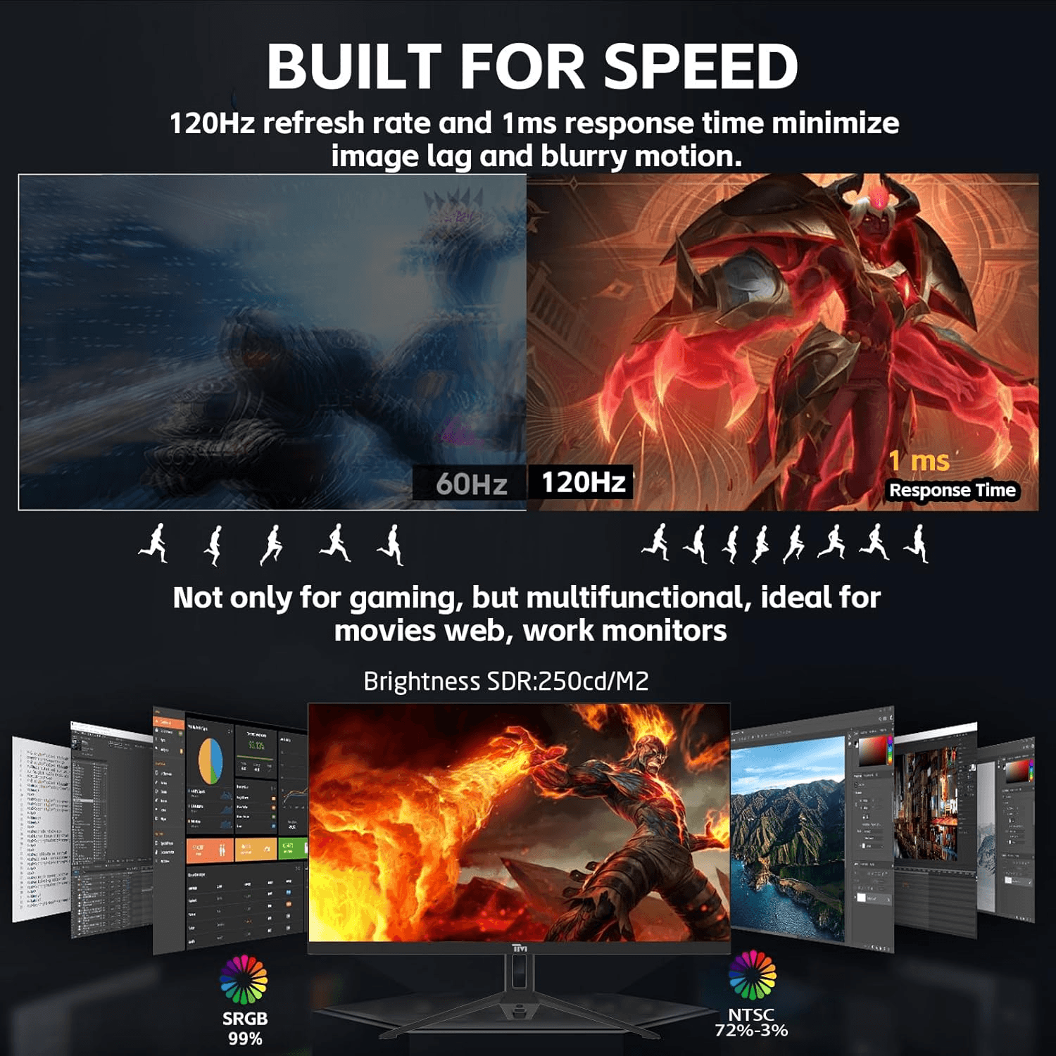 Twisted Minds Twisted Mind ECO SERIES 24 Gaming Monitor, 120hz, 1MS, FHD, HDMI 2.1 & DP 1.4 | TM24FHD120IPS - product view 3 of 6