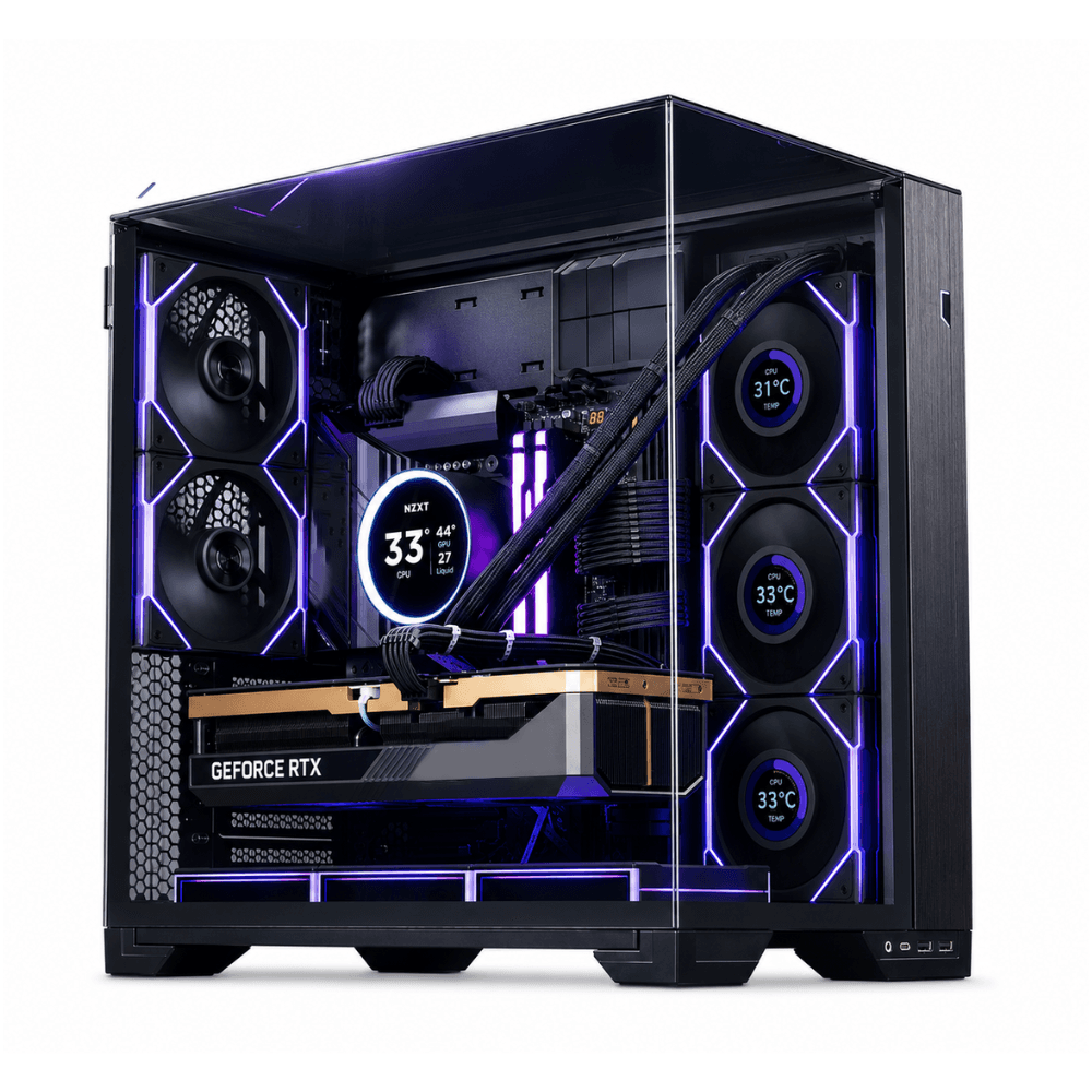 Nanotech Compact High-End Gaming & Workstation PC, Intel Core Ultra 7 265K, GeForce RTX 5080 16GB GDDR7, 32GB DDR5, 2TB NVMe (7100MB/s), NZXT Kraken Elite 360 LCD, Lian Li O11 Vision - product view 1 of 1