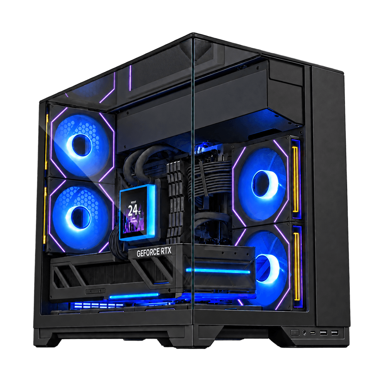 Clean Airflow Gaming PC, AMD Ryzen 5 9600X, GeForce RTX 5060 OC 8GB GDDR7, 32GB DDR5, 1TB NVMe, Lian Li HydroShift II LCD-S 360CL, Lian Li O11 Vision-M – Buy Online