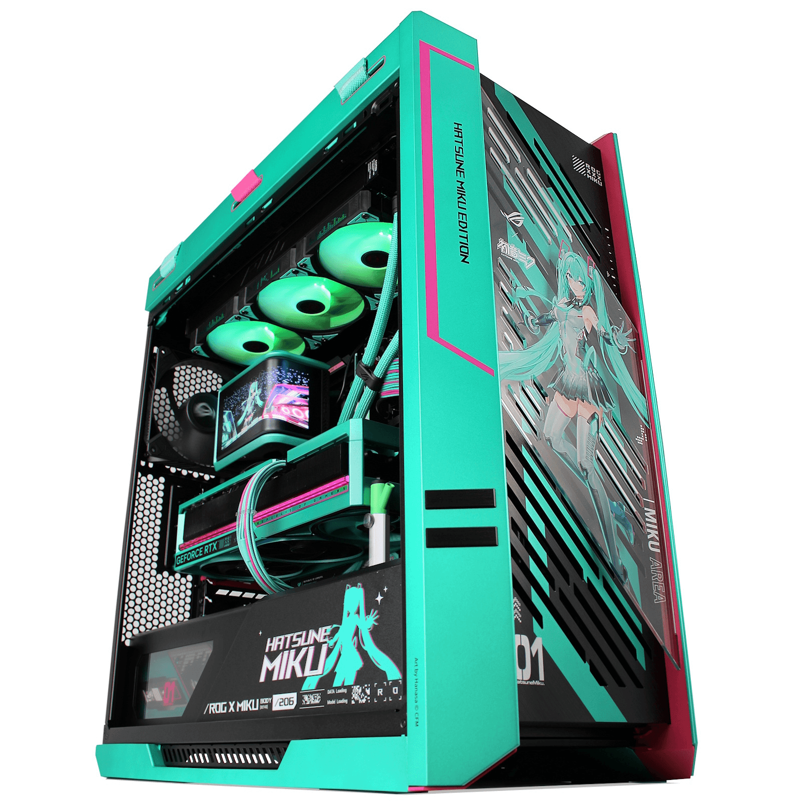 Asus ROG X Hatsune Miku Edition Gaming PC | Ryzen 9 9950X3D | RTX 5080 16GB OC Miku Edition | 32GB DDR5 | 1TB Gen5 - product view 1 of 3