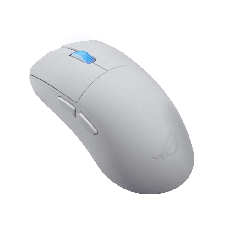 Asus ASUS ROG Harpe II Ace Ultralight 48-gram White Gaming Mouse, Tri-mode (2.4 GHz, Bluetooth and wired USB), 42,000 DPI, ROG AimPoint Pro Optical Sensor, ROG Optical Micro Switches, 8,000Hz | 90MP0490-BMUA10 - product view 2 of 5