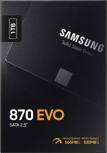 Samsung 870 EVO 1TB 2.5 Inch SATA III Internal SSD, Up to 560 MB/s Seq Read & 530 MB/s Seq Write Speed, V-NAND Technology, 1GB LPDDR4 Cache, MKX Controller, 1.5 M Hrs. MTBF | MZ-77E1T0 – Buy Online