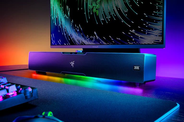RAZER Razer Leviathan V2 Pro AI-Powered Beamforming PC Gaming Soundbar with Subwoofer, Beamforming Surround Sound with Headtracking Powered By AI, THXSpatial Audio Multi-Driver PC Soundbar & Subwoofer |  RZ05-04160100-R3G1 - product view 1 of 6