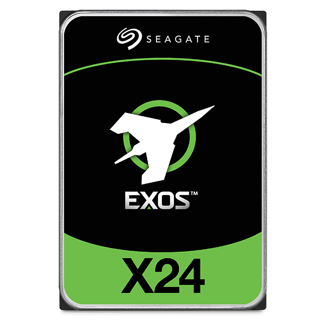 Seagate Seagate Exos X24 SATA 24TB EXOS 6Gb/S 3.5" Enterprise Hard Drive, 24TB Capacity, 7200RPM  Spindle Speed, 512MB Cache, 2,500,000 Hours MTBF| ST24000NM002H - product view 2 of 3