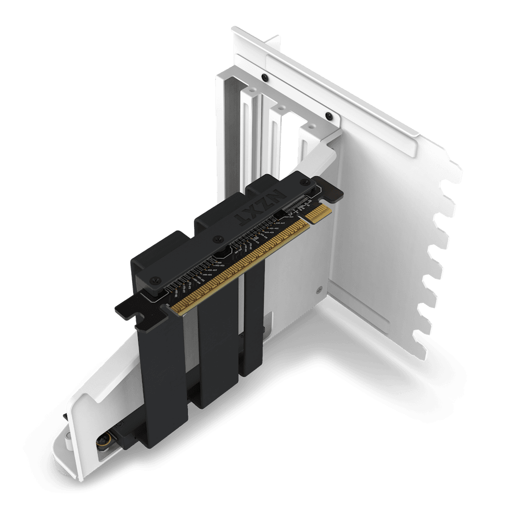 NZXT Vertical GPU Mounting Kit, 175 mm PCIe 4.0x16 Riser Cable, GPU Holder, Sturdy Steel Bracket, Fits perfectly with NZXT H5, H7 and H9 Series, White | AB-RH175-W1