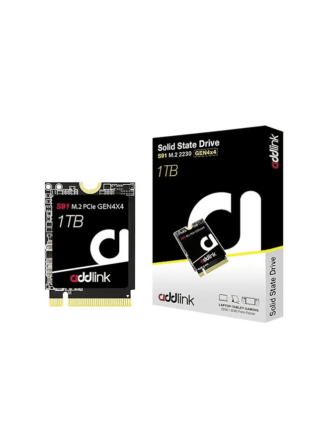 Addlink Addlink S91 1TB 2230 NVMe High Performance PCIe Gen4x4 2230 3D TLC NAND SSD SSD - Read Speed up to 5000 MB/s Internal Solid State Drive - (AD1TBS91M2P) - product view 2 of 5