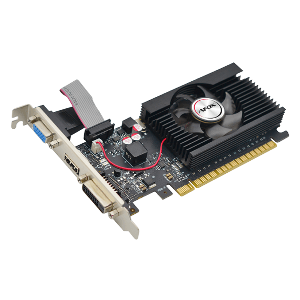 AFOX AFOX GeForce GT 710 Graphics Card, 2GB DDR3 Video Memory, Low Profile Ready, Triple Output HDMI, VGA, DVI Black| AF710-2048D3L5 - product view 2 of 3