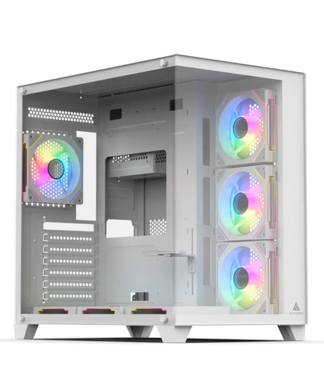 Other ACEGEEK Mercury R425 Mid-Tower Case, Transparent Tempered Glass, 7x Fans supports, Motherboard Supports Upto ATX, Graphic Card Supports Upto 410mm, 425x280x420mm, White | AG-MERCURY-R425-PRO-WH - product view 1 of 9