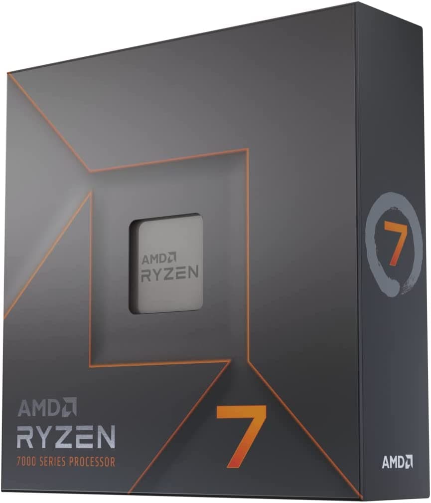 AMD AMD 7700X RYZEN7 8CORE,16 TREAD GAMING PROCESSOR 5.4 GHZ MAX BOOST,4.5 GHZ BASE 40 MB CACHE,UNLOCKED, SOCKET AM5,COOLER NOT INCLUDED,730143314428 - product view 1 of 3