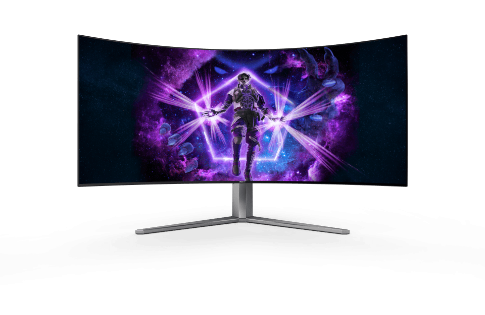 AOC AOC AGON PRO AG456UCZD OLED 44.5" Inch Monitor, 3440x1440 WQHD 2K, 240 Hz, 0.03 ms, HDR 10, 800R, FreeSync Premium G-Sync Compatible, USB-C 3.2 x 1 (DP alt mode, upstream, power delivery up to 90 W) | AG456UCZD/89 - product view 2 of 8