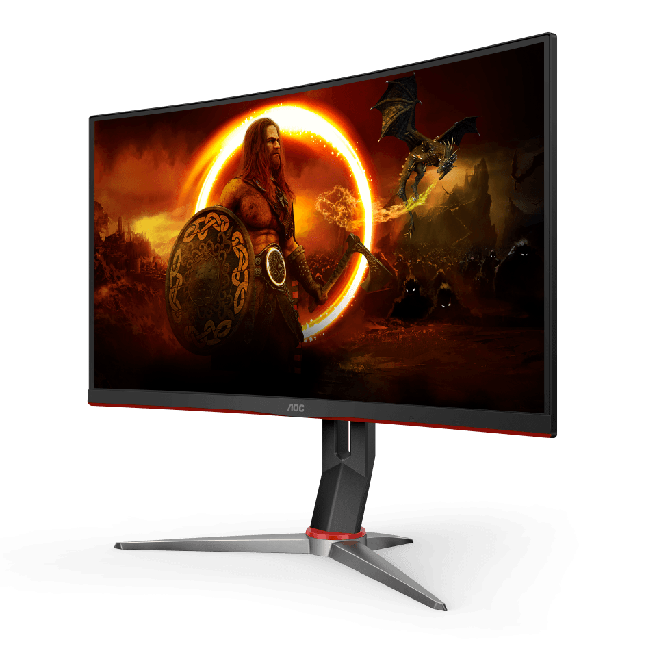 AOC AOC C27G2Z2 (68.6CM) Curved Frameless Ultra-Fast Gaming Monitor, FHD 1920 X 1080, 250Hz 0.5ms, HDMI, Adaptive Sync, Height Adjustable Stand, High Dynamic Range, G-MENU Black - product view 3 of 8