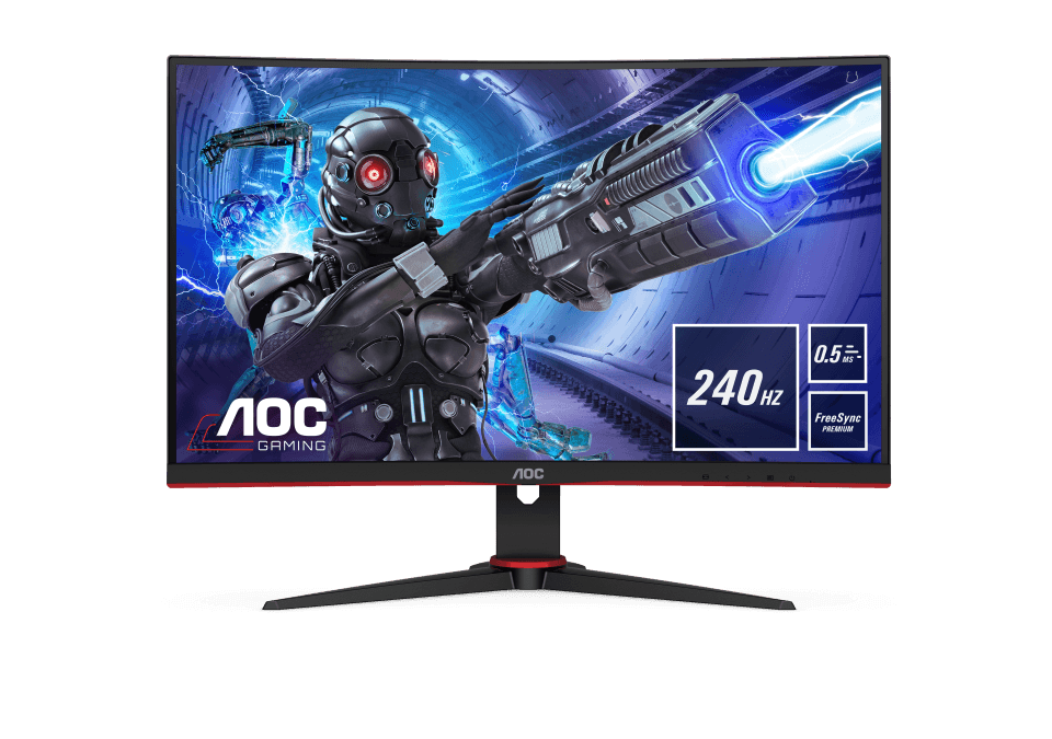 AOC C27G2Z2 (68.6CM) Curved Frameless Ultra-Fast Gaming Monitor, FHD 1920 X 1080, 250Hz 0.5ms, HDMI, Adaptive Sync, Height Adjustable Stand, High Dynamic Range, G-MENU Black