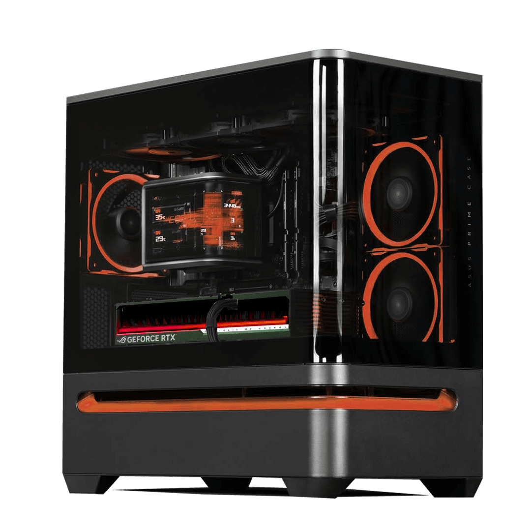 Elite Gaming & Content Creation PC Powered by ASUS: AMD Ryzen 9 9950X3D (16 Cores) + ASUS ROG ASTRAL RTX 5080 OC 16GB, 64GB DDR5, 2TB Gen5 (14,700MB/s), ROG Ryuo IV 2K Curved LCD AIO, 850W Platinum PSU, WiFi 6E – Buy Online